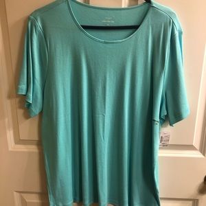 CJ Banks Satin Trim Tee